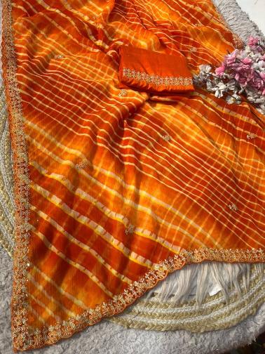 Vinayak multi coloured lehriya shopping in surat india saree
